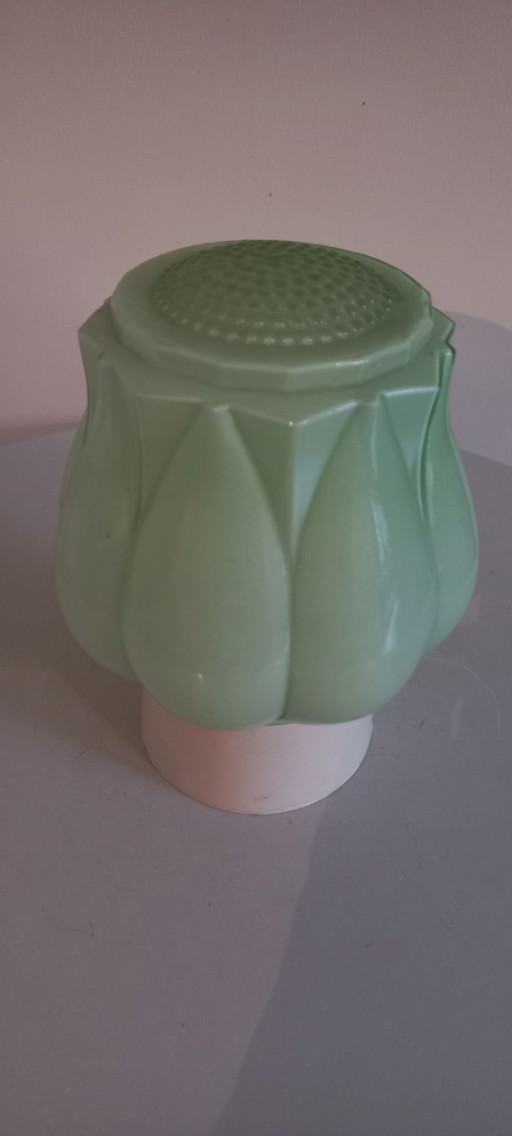 Vintage Thabur Art Deco Deckenleuchte | Mintgrünes Opalglas | 1930er Jahre