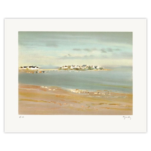 Jacques COQUILLAY, Pointe du Golfe du Morbihan, signierte Lithographie