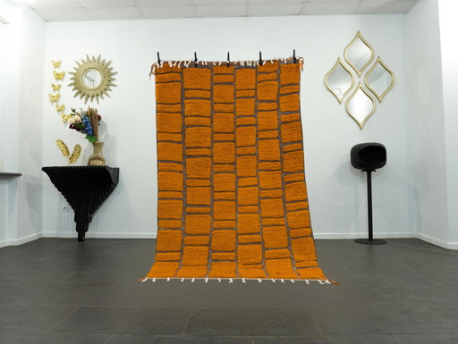 Tapis berbère - 254 cm x 155 cm - Laine brune