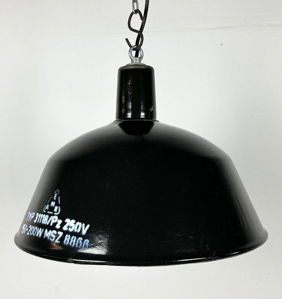 Image 1 of Industrial Black Enamel Pendant Lamp from EMAX, 1960s