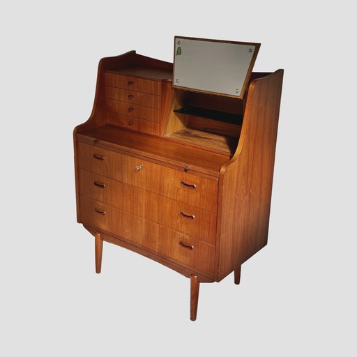 Ca. 1960’s - Danish secretary with mirror and extendable desk - Teak wood