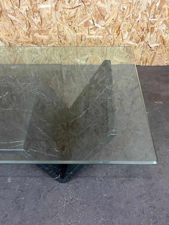 Image 1 of 60s 70s marble table coffee table glass table marble space age design