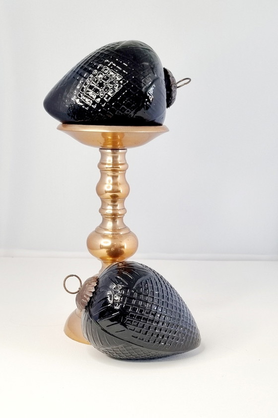 Set vintage di 2 ornamenti natalizi in vetro nero – Oggetti decorativi, Glass (photo 2 of 12)