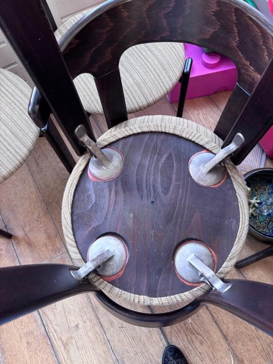 Set di quattro sedie da pranzo in legno marrone scuro, Bruno Rey, Vintage (foto 4 di 5)