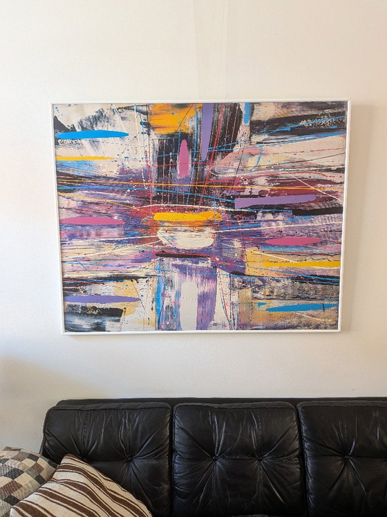 Large 1989 Postmodern Abstract Painting Print by Southern – Billy Hork Gallery Chicago – Art Prints, Wood (photo 5 of 10)