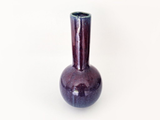 Vase Purple Flambé Glazed Bottle Vase – vazen, Ceramic (photo 2 of 6)