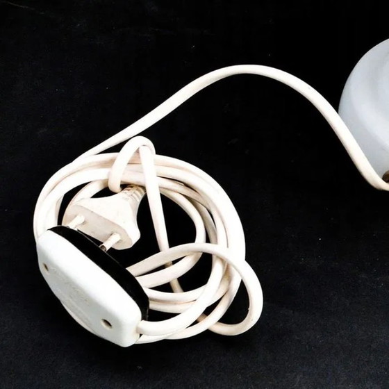 Lampe de Chevet Postmoderne de Polam, Pologne, années 1960, Verre, Plastique, Blanc (photo 8 sur 10)