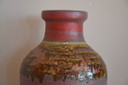 West Germany - Vaas - Vintage - paars - rood - bruin - Grote west germany vaas 