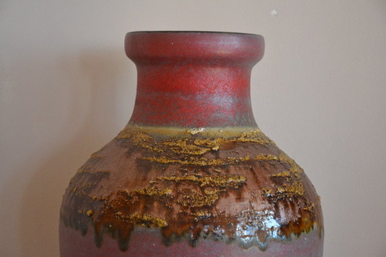 Image 1 of West Germany - Vase - Vintage - purple - red - brown - Large West Germany vase