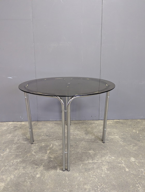 Image 1 of Vintage dining table chrome/ smoked glass