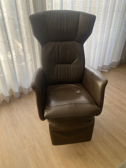 Gealux brauner Leder-Relax-Sessel mit elektrischer Verstellung