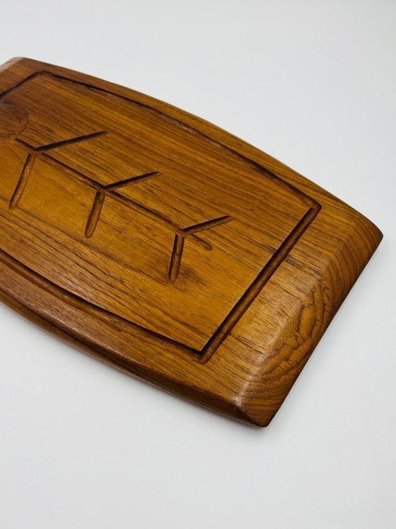 Snijplank "Visgraat" van teakhout uit Thailand, Tafelaccessoires, Bruin, Modern (foto 2 van 9)