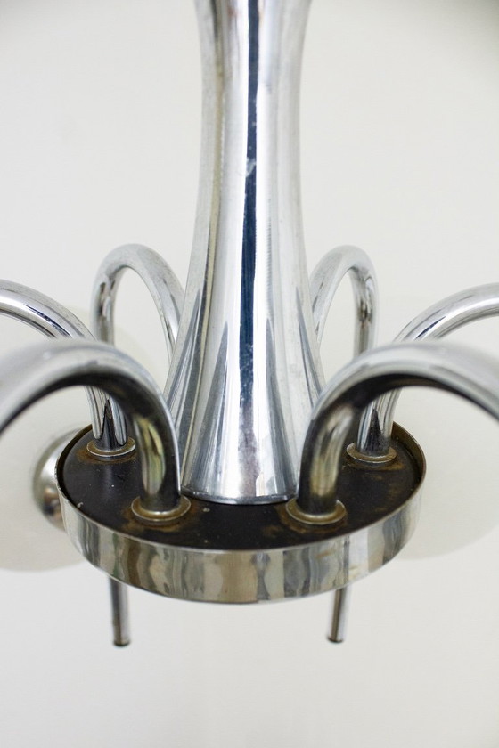 Image 1 of 6-kugeliger Richard Essig x Hustadt Bauhaus-Kronleuchter