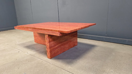 Image 1 of Tavolino da caffè in travertino rosso, anni '70