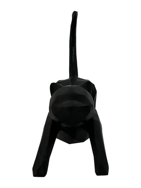 Image 1 of Fiberglas-Skulptur – Katzen, 2er-Set – Schwarz