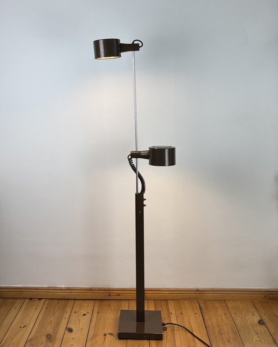 Image 1 of Vintage Floor Lamp by Ronald Homes for Conelight Twinlight 1970s Space Age Industrial design Mid Century 70s Minimalism