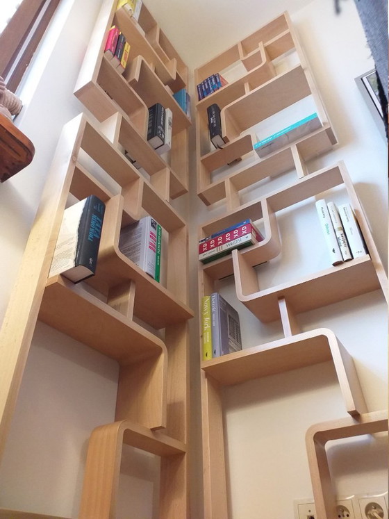 Image 1 of Schermo, pareti divisorie, mensola curva in legno di faggio
