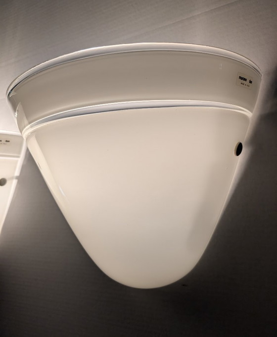 Image 1 of Paire d'appliques murales en cristal blanc de Murano Due, Italie, années 1980