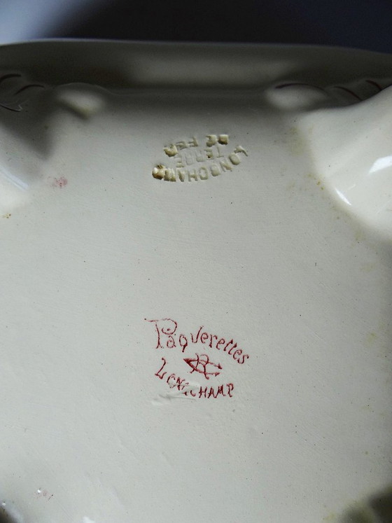 Antike Longchamp Suppen-/Gemüseschüssel aus Steingut mit Gänseblümchenmuster – Geschirr, Ceramic, Vintage (photo 15 of 15)