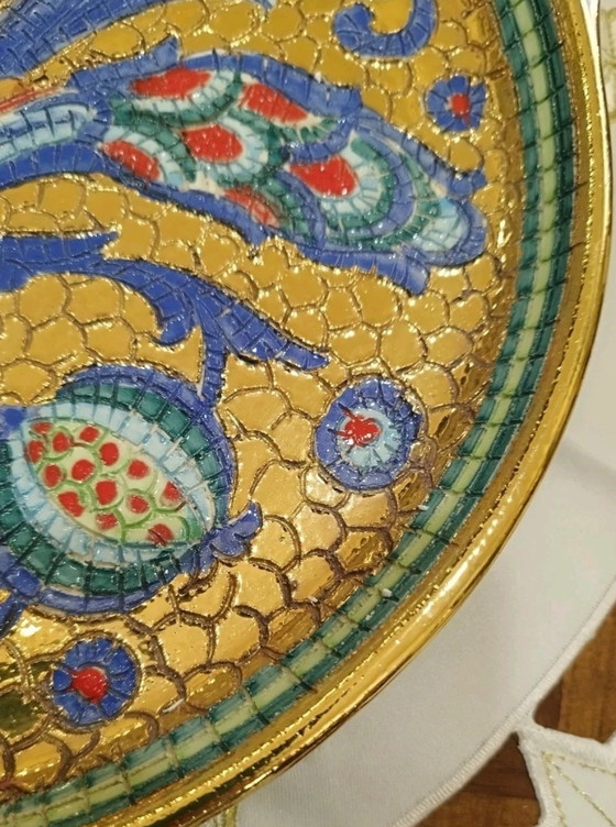 Image 1 of Deruta Byzantine-style majolica coffee set with pure gold