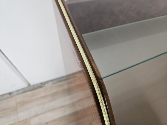 Image 1 of Walnut Burl Chest of Drawers with Double Glass Top