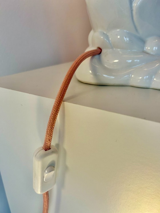 Image 1 of Italiaans Modern: Opvallende keramische lamp uit de jaren 60 uit Italië - volledig gerestaureerd - nieuwe lampenkap