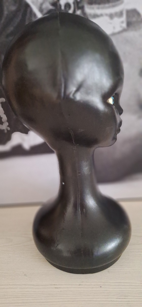 Image 1 of Testa di manichino vintage con occhi di vetro