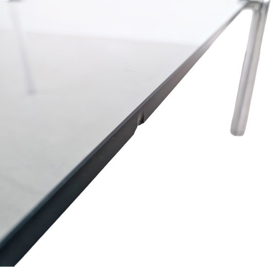 Image 1 of Table basse design du milieu du siècle, en verre et métal, comme Draenert 1980