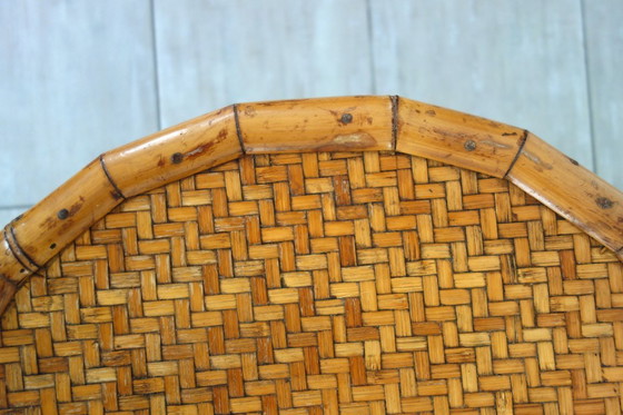 Image 1 of Vintage coffee table in bamboo and woven wicker