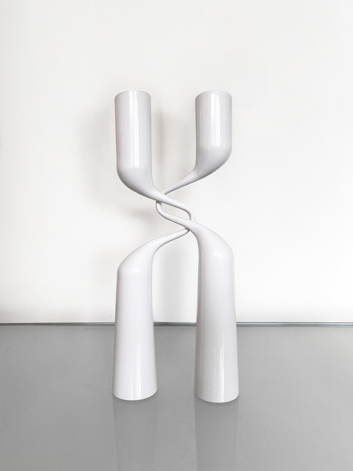 Vintage white Menu Mikaela Dörfel Tango candleholder