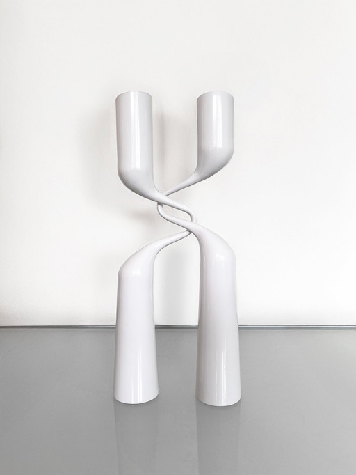 Vintage white Menu Mikaela Dörfel Tango candleholder