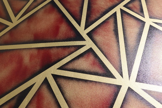 Image 1 of Goudkubisme A1380 - abstract schilderij XXL