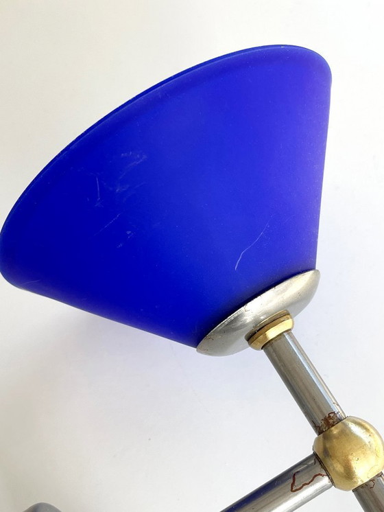 Image 1 of 2x vintage design LAMPS Belid blue PostModern 80s 90s retro