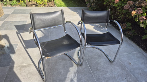 2x Vintage MR20 Tubular Frame – Bauhaus Style (1970s/1980s) – stoelen fauteuils, Leather, Metal (photo 2 of 8)