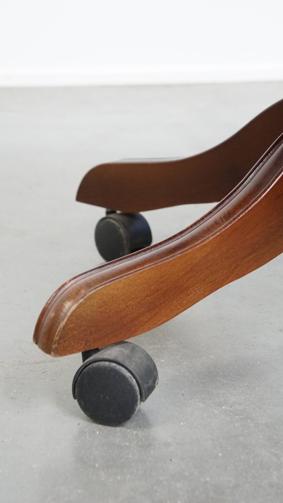 Image 1 of Classica e lussuosa sedia da ufficio in pelle bovina nera in stile inglese