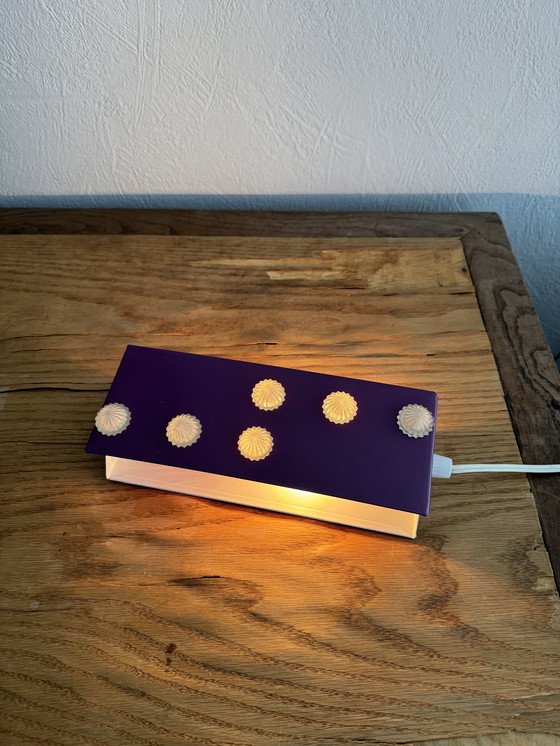 Image 1 of Lampe de chevet vintage violette avec étoiles en plastique, années 1970