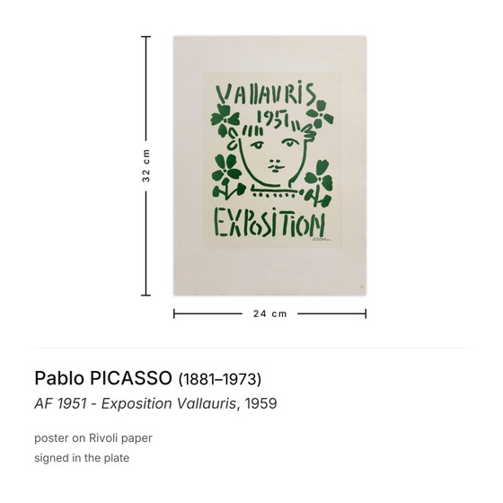 Pablo Picasso Affiche AF 1951 - Exposition Vallauris 1959 – Paper (photo 3 of 5)