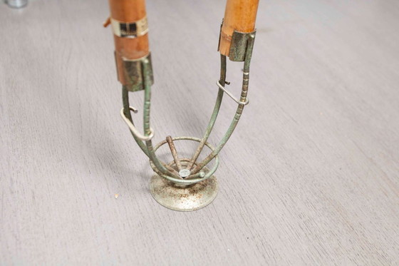 Image 1 of Atypical bamboo and brass indoor revolving plant door, Suise 1960