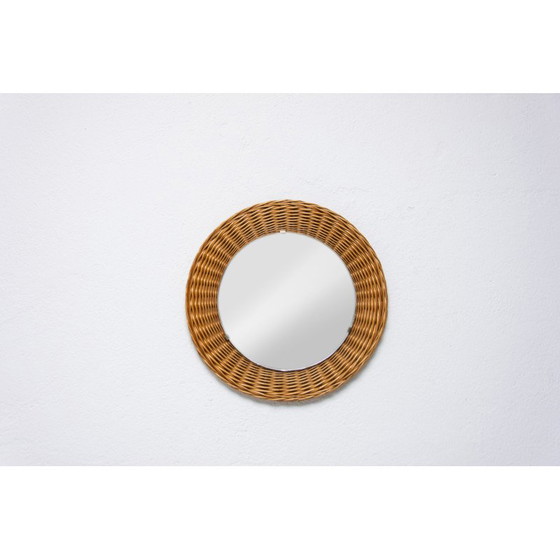 Image 1 of Mid century rattan mirror by Jan Kalous for Úluv, Czechoslovakia 1960s