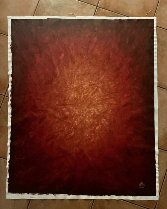 Gran pintura original abstracta roja y dorada – Walter Geraci, Pinturas y dibujos, Lienzo (photo 13 of 13)