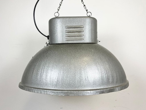 Grote ovale industriële hanglamp in Poolse fabrieksstijl van Predom Mesko, jaren 70.