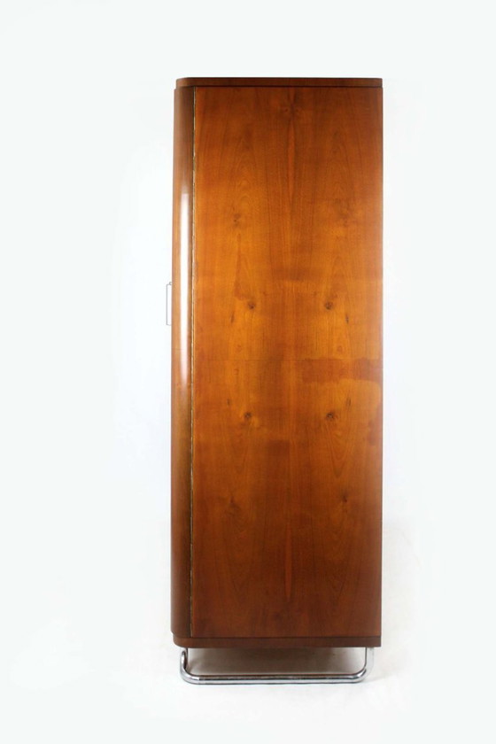 Image 1 of Armoire Bauhaus en acier chromé et tubulaire de Hynek Gottwald, années 1940
