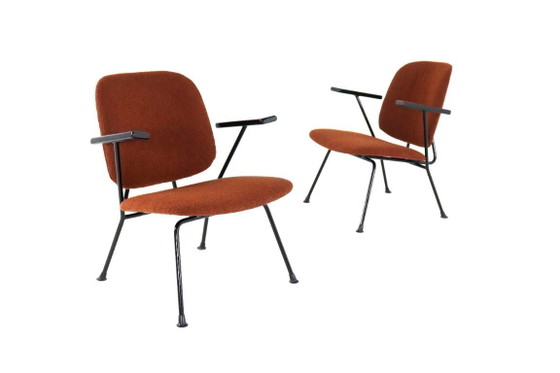 Image 1 of  Set 2 Gijs van der Sluis fauteuils "No. 12"  vintage nieuw gestoffeerd