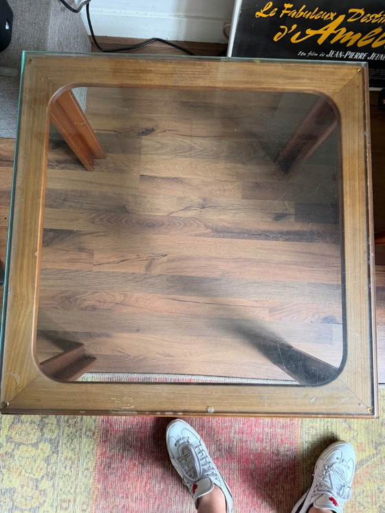 Luxury Vintage Hohnert Design Coffee table & side table 70s (2 cm glass), Wood, Brown (photo 5 of 10)