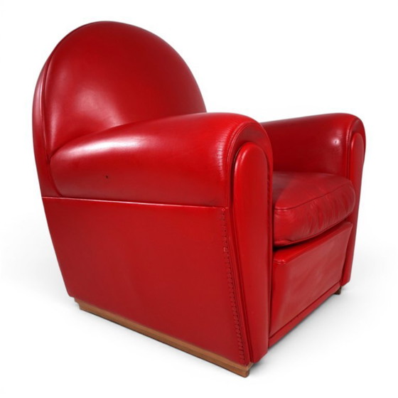 Image 1 of Poltrona Frau Vanity Fair leren fauteuil van Renzo Frau, 1990