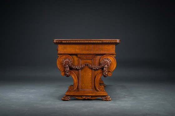 Image 1 of Neo-Renaissance-Schreibtisch, 1920er Jahre