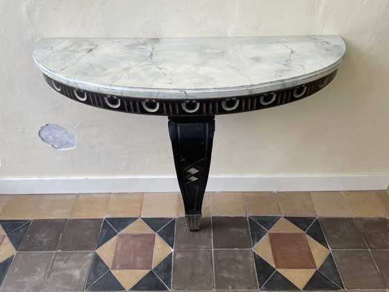 Image 1 of Sidetable Console Table Wall Table Half Round French 19th century