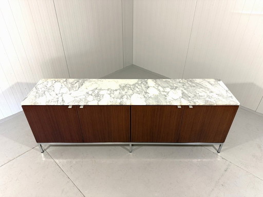 Buffet Florence Knoll en palissandre avec plateau en marbre, années 1960