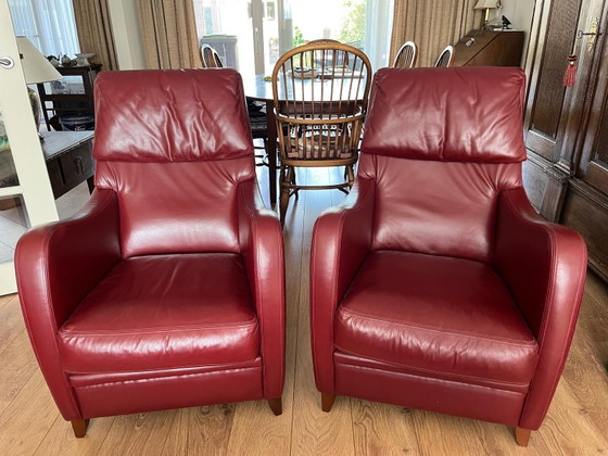 2 bonitos Sillones de cuero rojo (photo 4 of 5)