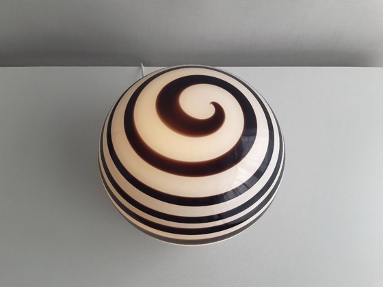 Image 1 of Large ILU di Vetro glass table lamp / floor lamp, model Zebra black and white glass, Italian glass Dutch design